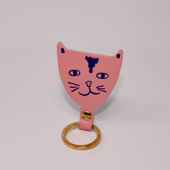 Cat Head Key Fob: Pale Pink