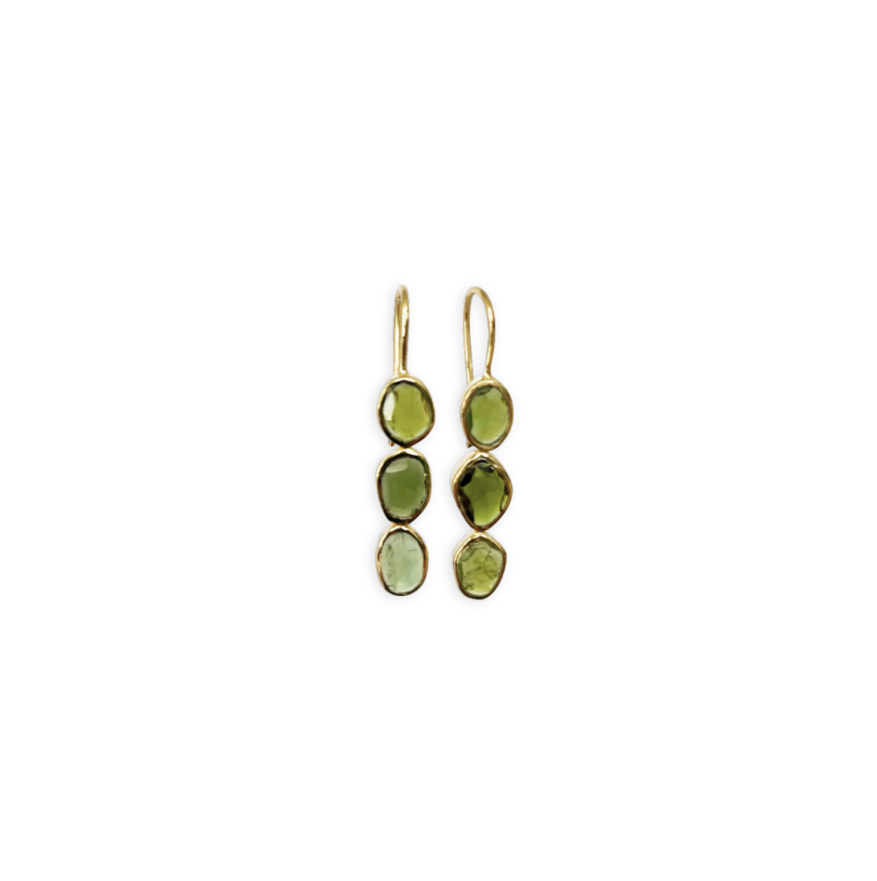 Amber Green Tourmaline Earrings