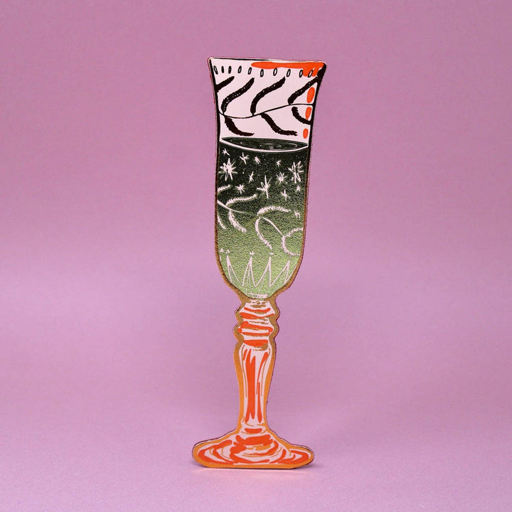 Wine Glass Bookmark Pale Pink