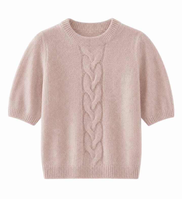 Jasmine Short Sleeve Sweater in Jute