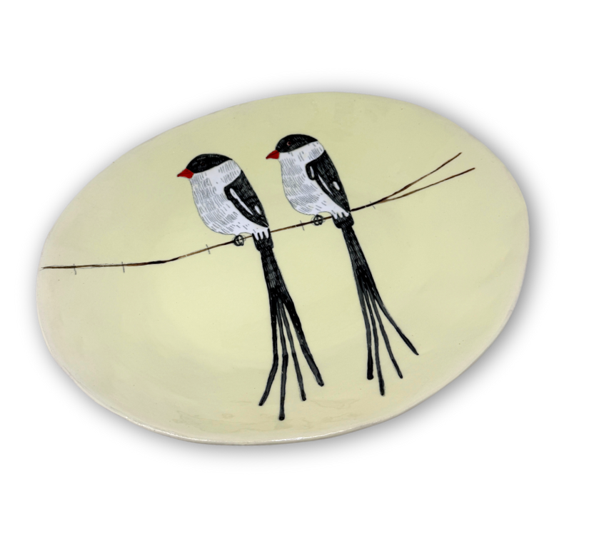 New Large Oval Platter Bird Buttercup