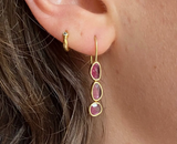 Amber Pink Tourmaline Earrings