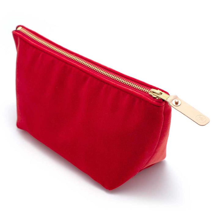 Velvet Pouch Cherry Red