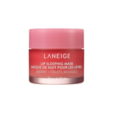 The Tiny Finch Laneige Berry Lip Sleeping Mask in a pink jar for intense overnight hydration and smooth lips.