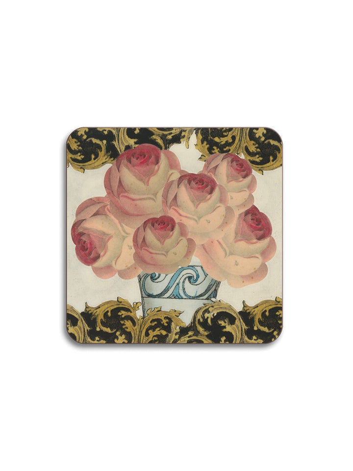 Coaster Set of 4 Roses & Bouquet