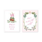 Baby Milestone Cards Woodland Pink