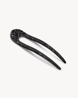 French Hair Pin Black Marble