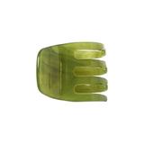 The Tiny Finch mini claw hair clip in translucent algae green Italian bio-acetate with a smooth polished finish.