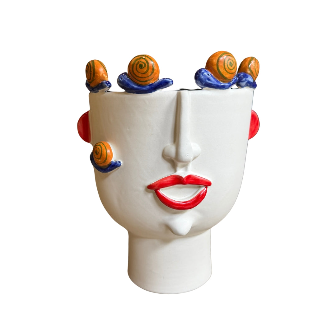 Face Vase Medium Snails