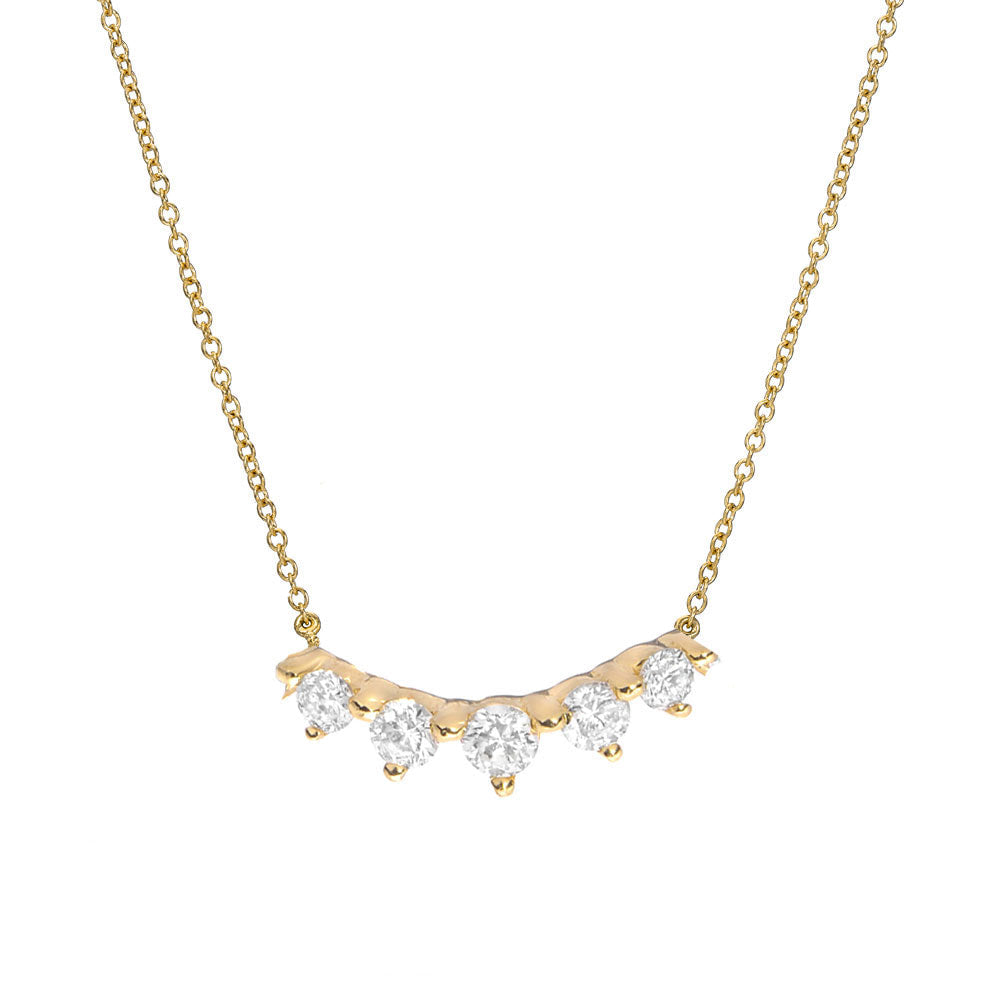 Liven Mini Curve Diamond Bar Necklace