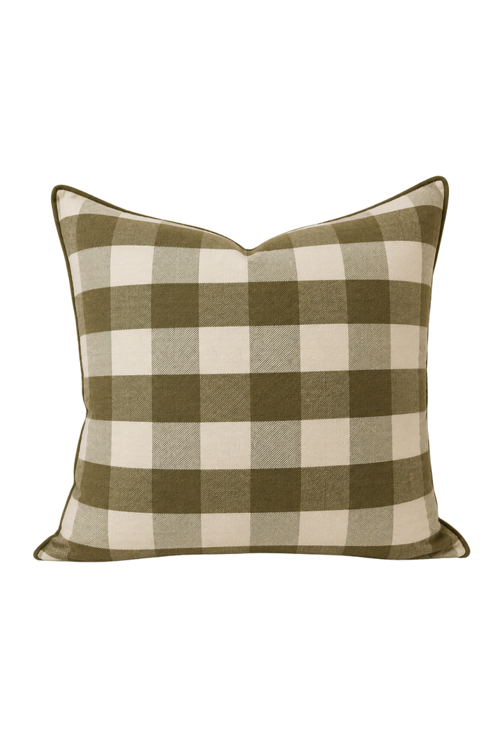 Pillow Gingham Khaki 20x20