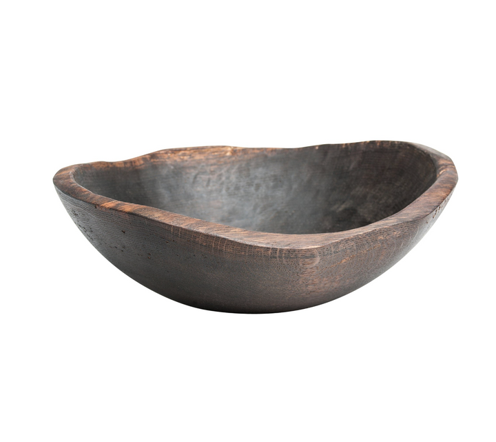 15" Black Ebonized Oval Bowl