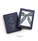 Big Navy Striped Bow Thank You Boxed Card Set