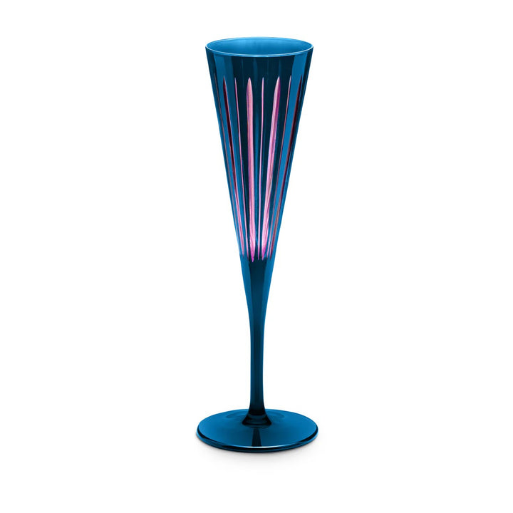Prism Blue Champagne Flutes Set 4