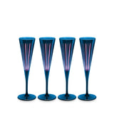 Prism Blue Champagne Flutes Set 4