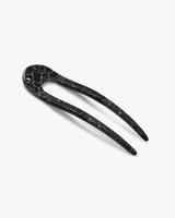 French Hair Pin Black Marble