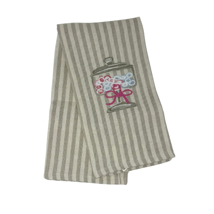 Embroidered Kitchen Towel Candy Dish