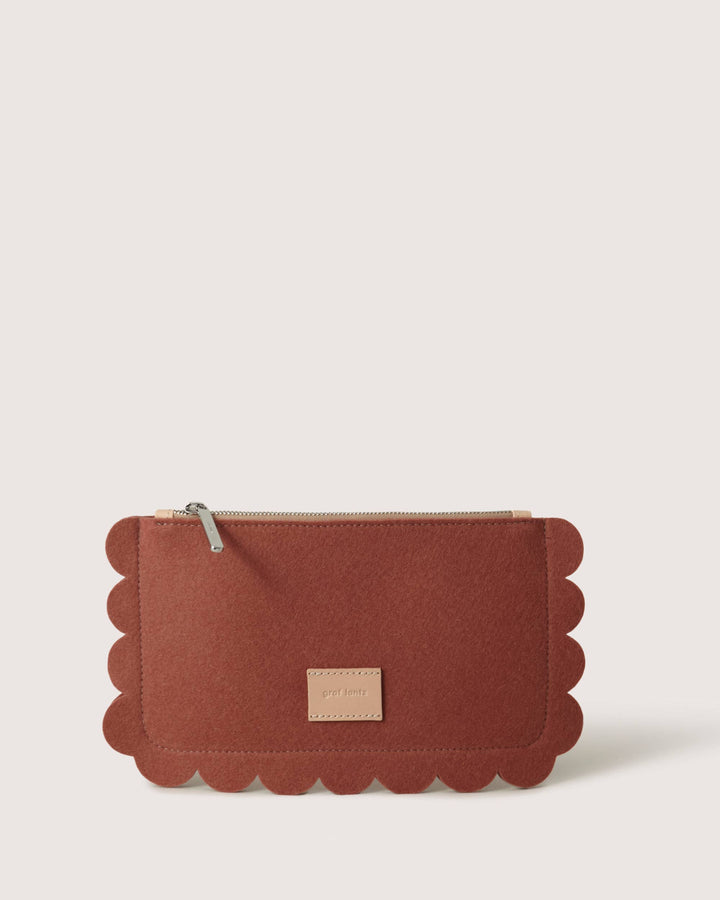 Wool Terracotta Clutch