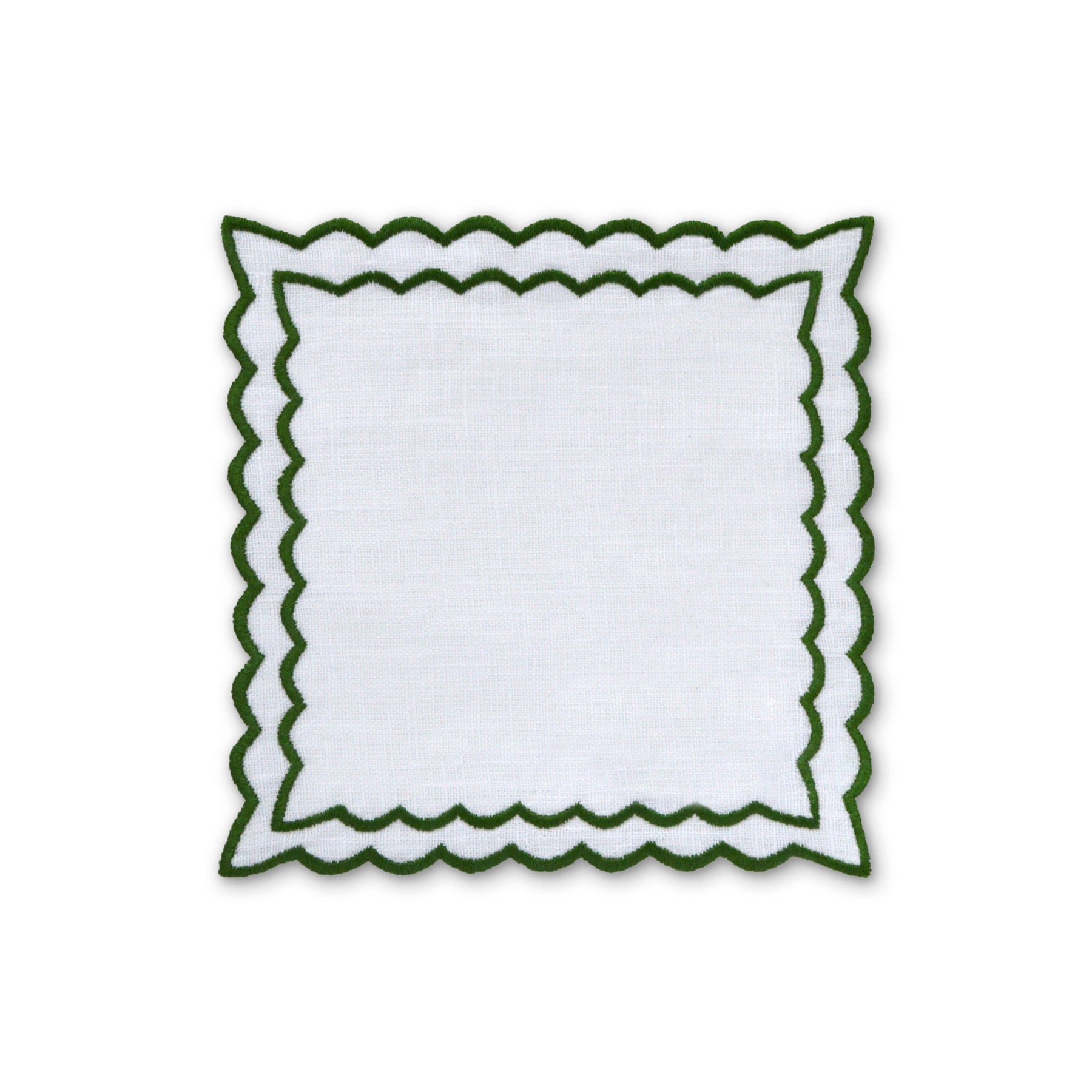 Cocktail Napkins Green Scallop