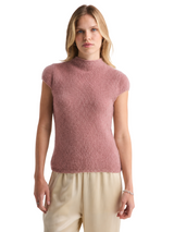 Brigette Mock Neck Sweater in Tea Rose