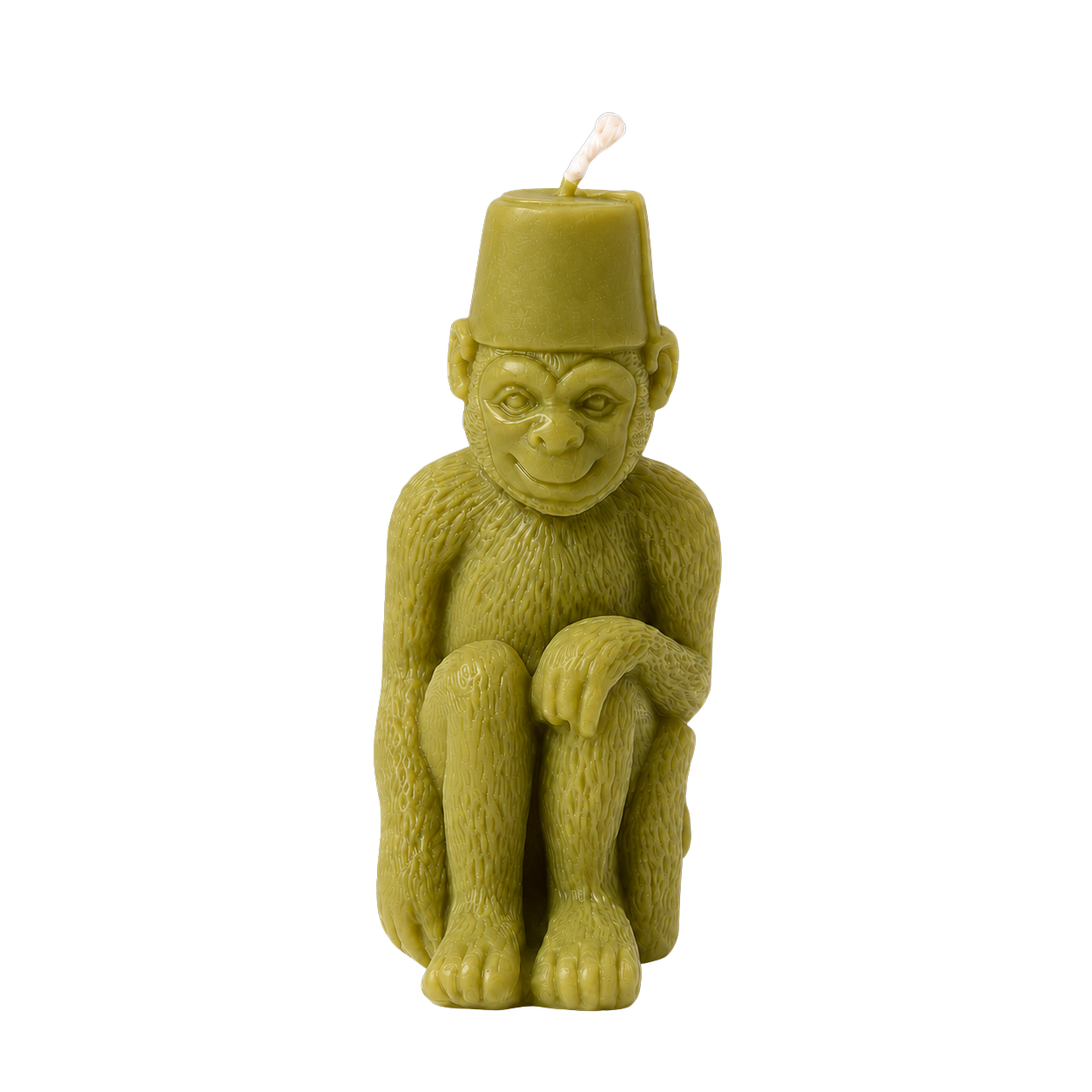 Monkey with a Fez Beeswax Candle: Bamboo