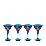 Prism Blue Martini Glasses Set 4