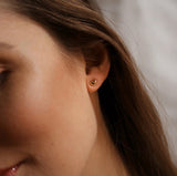 Fine Solid Heart Stud