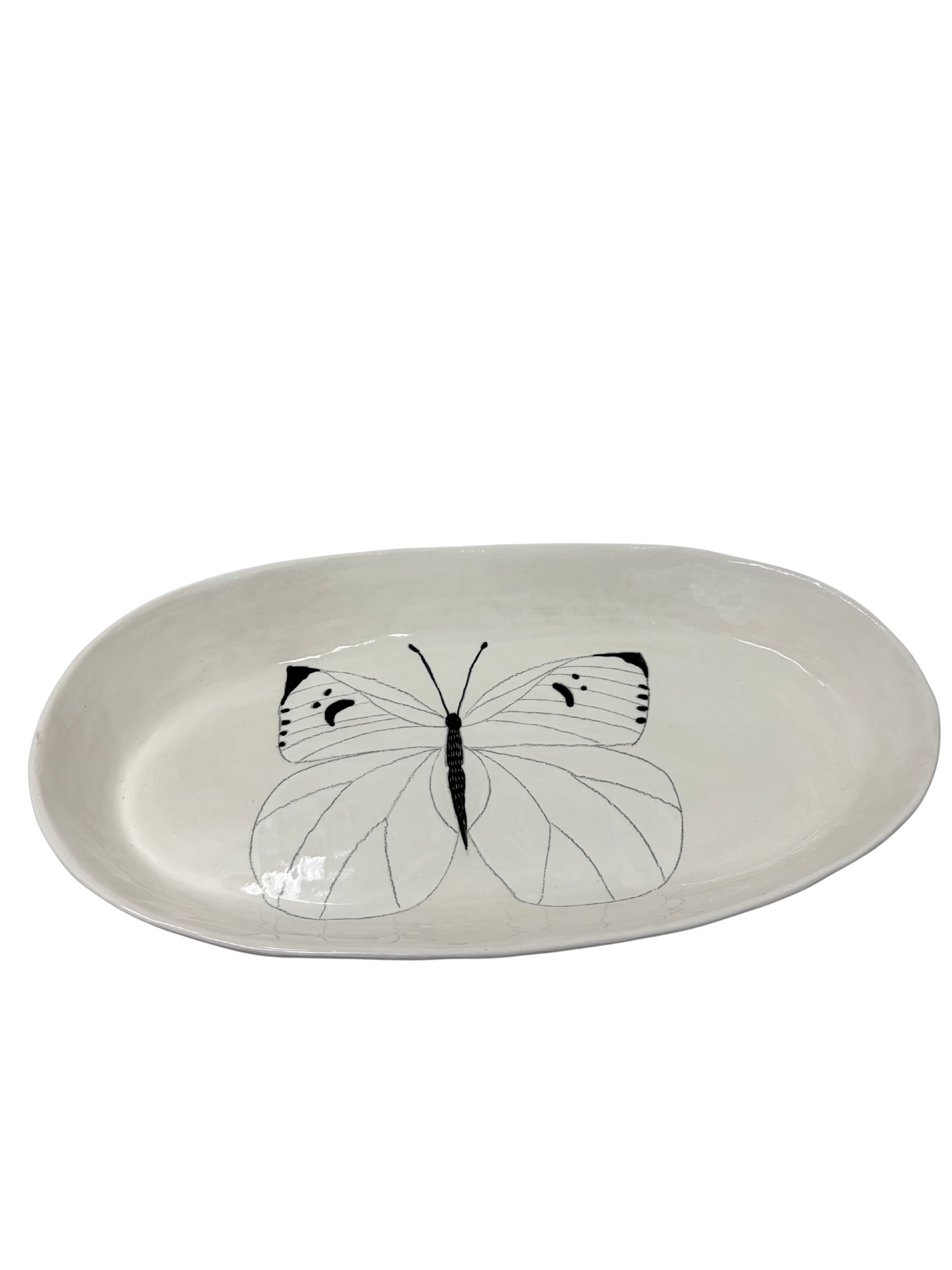 Large Oval Platter Butterfly 1