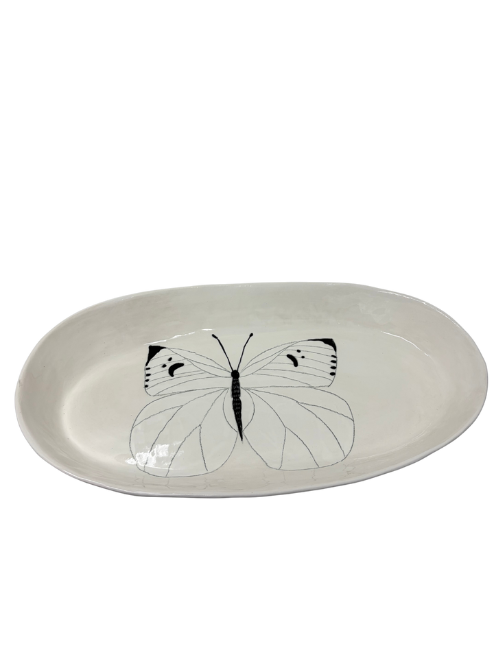 Large Oval Platter Butterfly 1