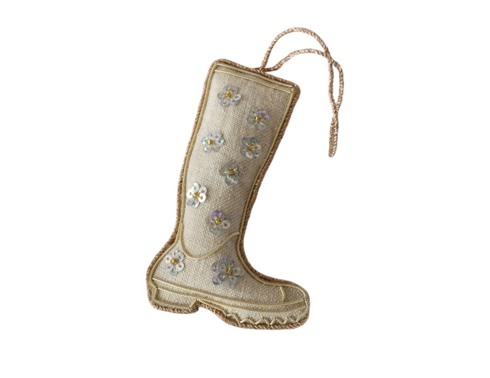Katie Linen Boot Ornament