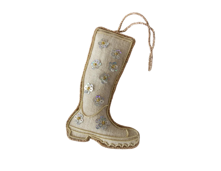 Katie Linen Boot Ornament