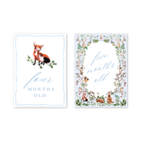 Baby Milestone Cards Woodland Blue