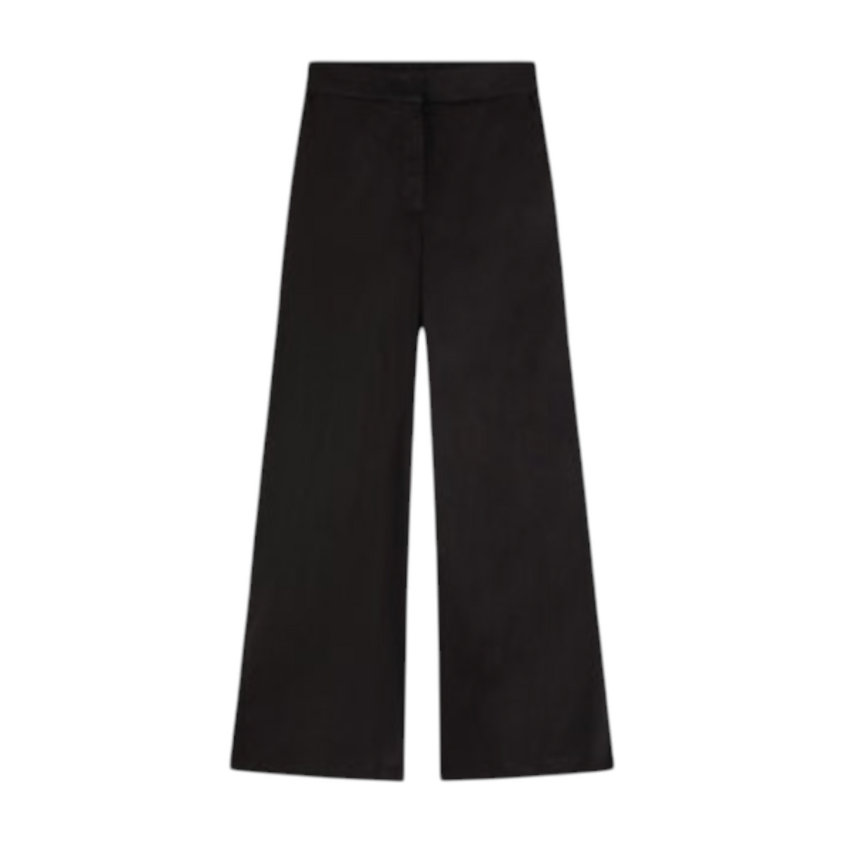 The Tiny Finch jet black wide-leg pants made from 100% organic cotton with a clean minimalist design.