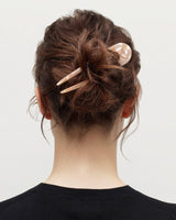 French Hair Pin Black Marble
