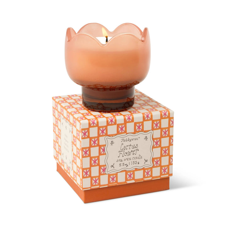 Glass Tulip Candle Cactus Flower