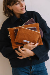 Small Pouch in Caramel Brown