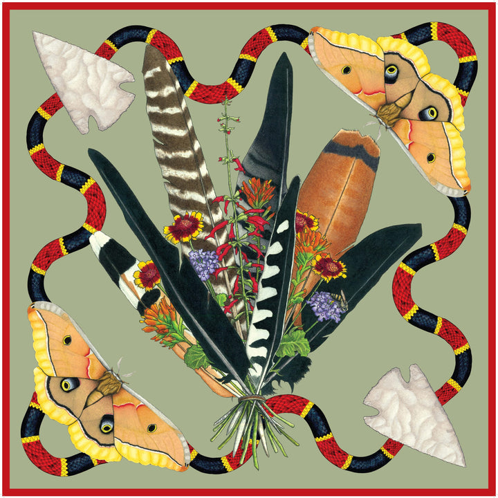 Kerr Chief Scarf Feather Bouquet Maiden Hair