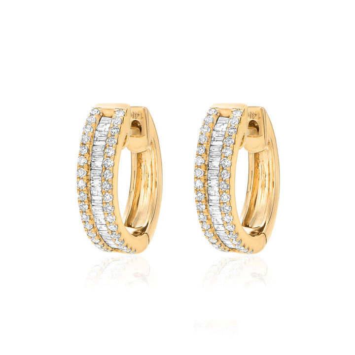 Liven Gold & Diamond Double Huggies in Gold