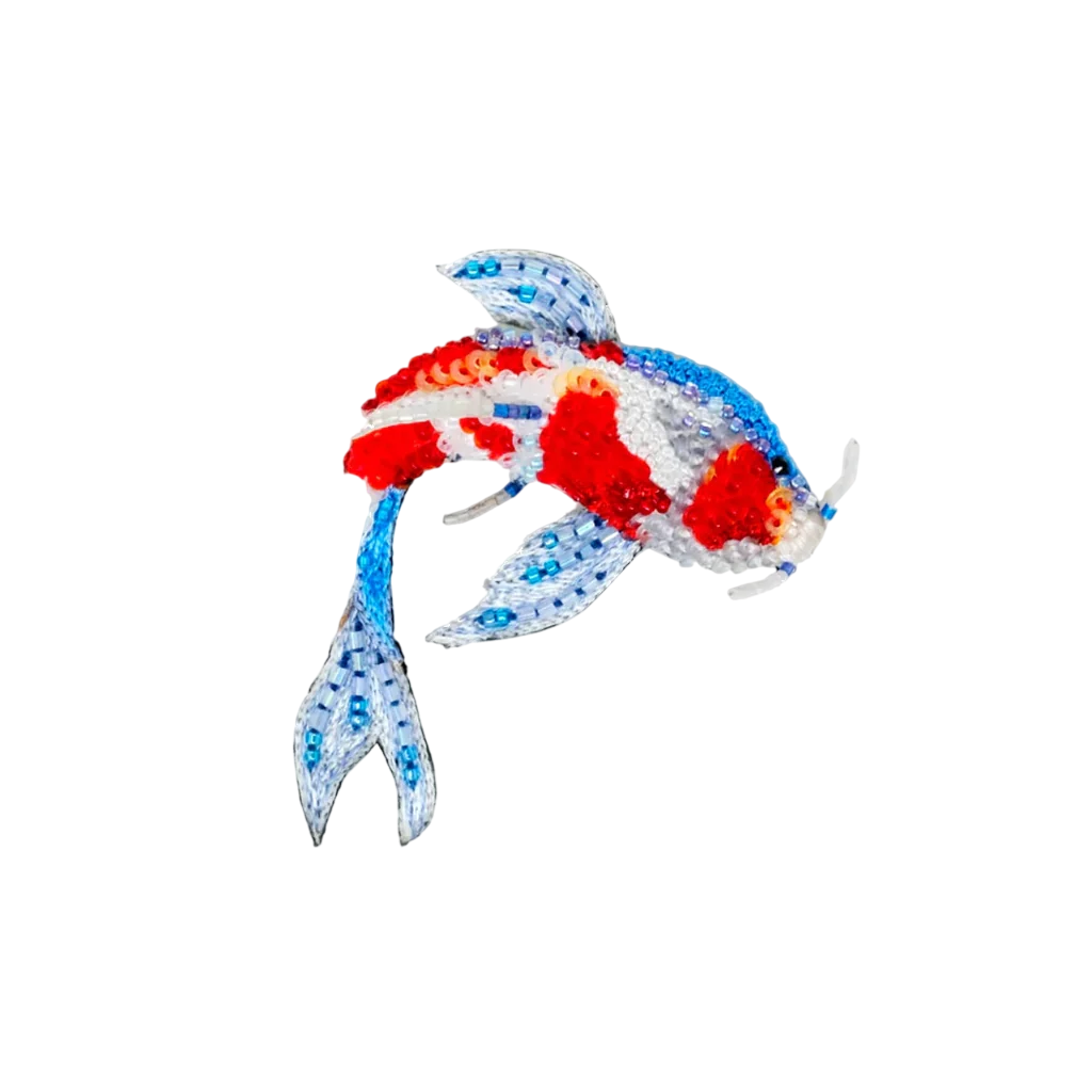 Brooch Kohaku Koi Fish