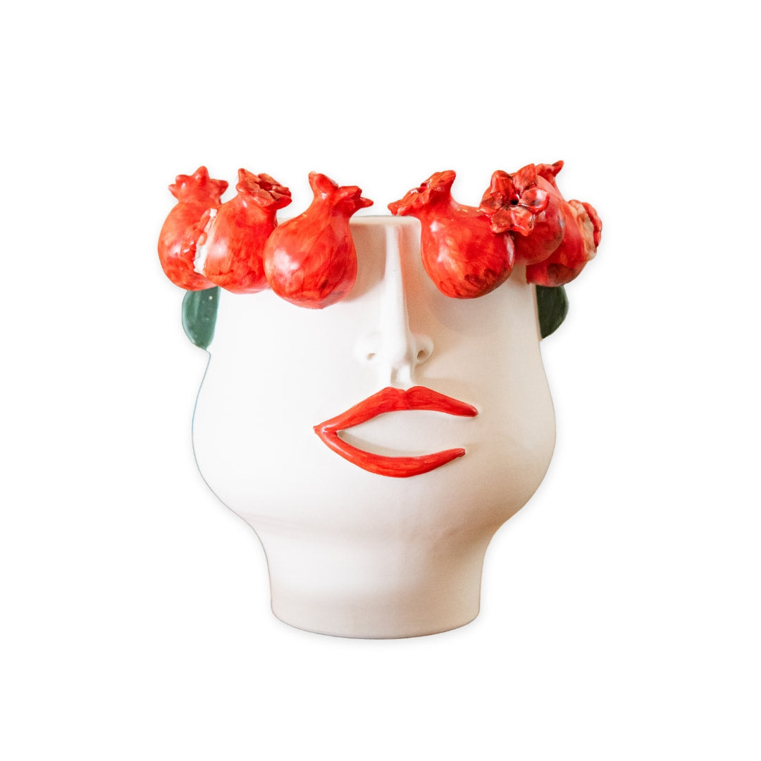 Face Vase Medium Pomegranates