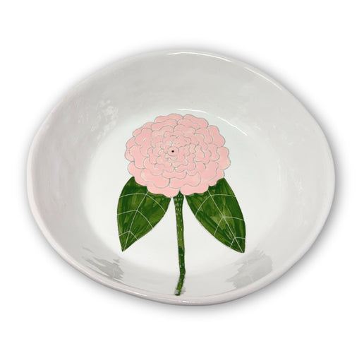 Platter Medium Pink Flower White