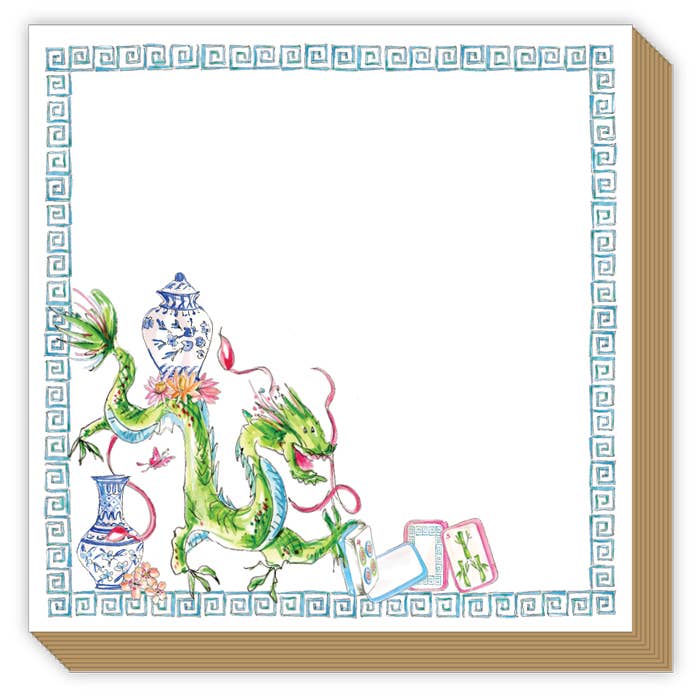 Notepad Dragon Chinoiserie Pots