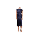 Navy Satin Dress