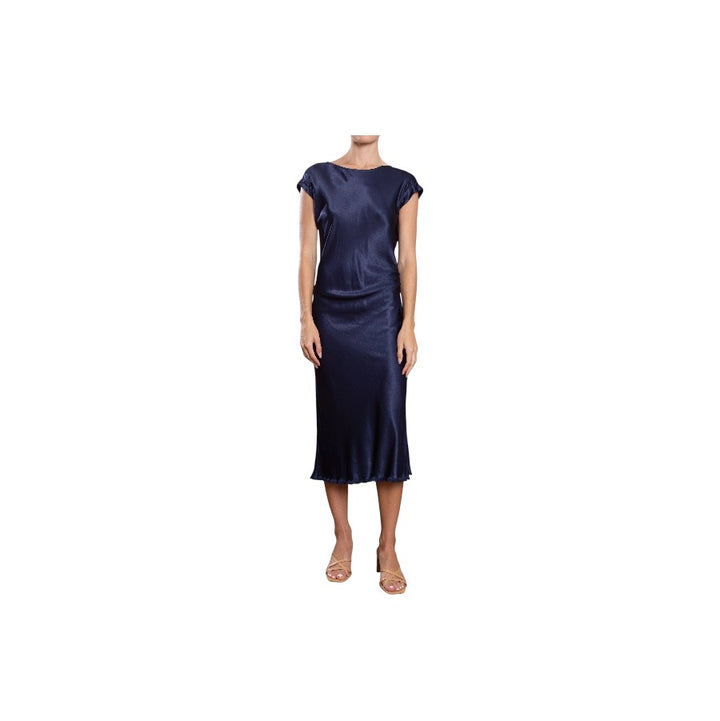 Navy Satin Dress