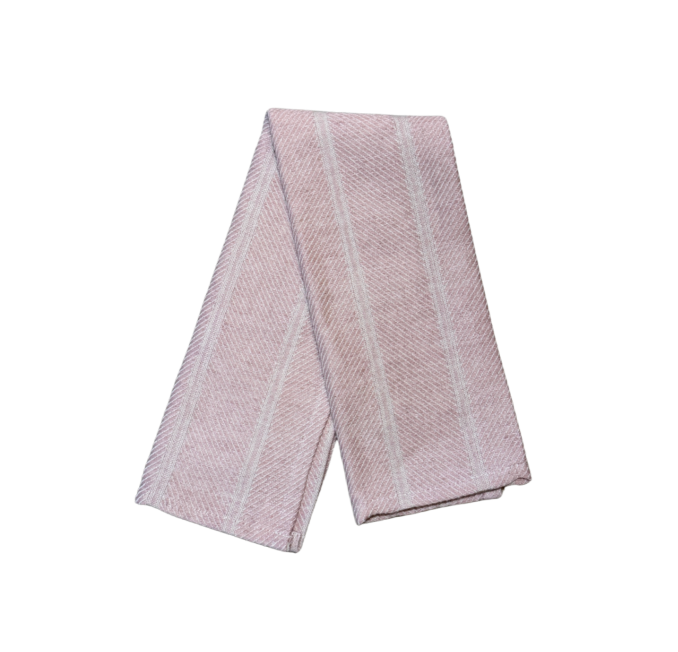 Embroidered Kitchen Towel Twill Pink