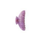 The Tiny Finch midi hair claw clip in orchid purple marbled Italian acetate with reinforced stainless steel hardware.