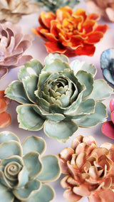 Milk Teal Ceramic Camellia