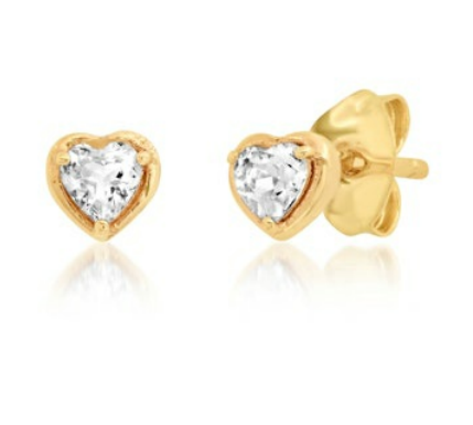 Fine Topaz Heart Stud