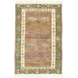 Wild Wheat Green Kilim Rug