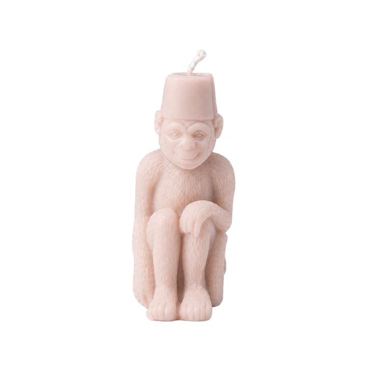 Monkey with a Fez Beeswax Candle: Blush